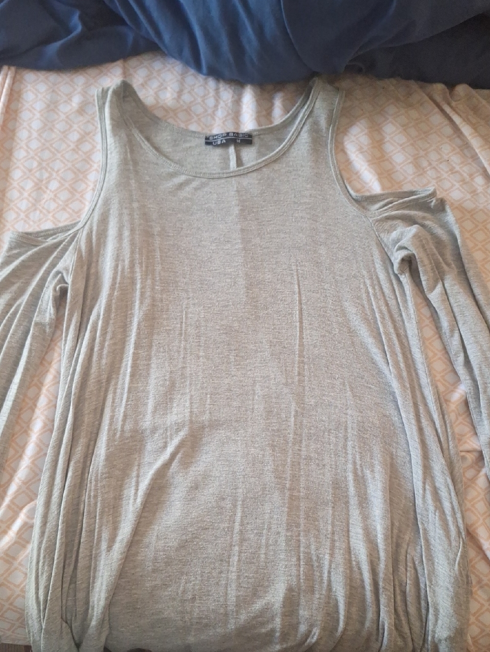 Shop Basic - Cold-Shoulder Grey Dress